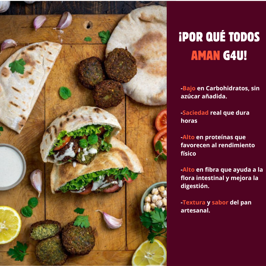 PAN ARABE | Proteico ; Low-Carb ; Sin Azúcar ; Apto Keto (4 unidades)