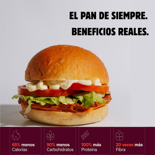 PAN HAMBURGUESA | Proteico ; Low-Carb ; Sin Azúcar ; Apto Keto (4 unidades)
