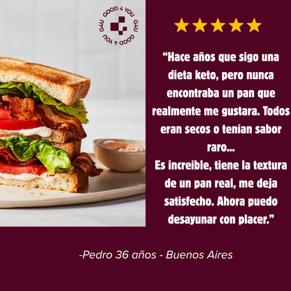 PAN HAMBURGUESA | Proteico ; Low-Carb ; Sin Azúcar ; Apto Keto (4 unidades)