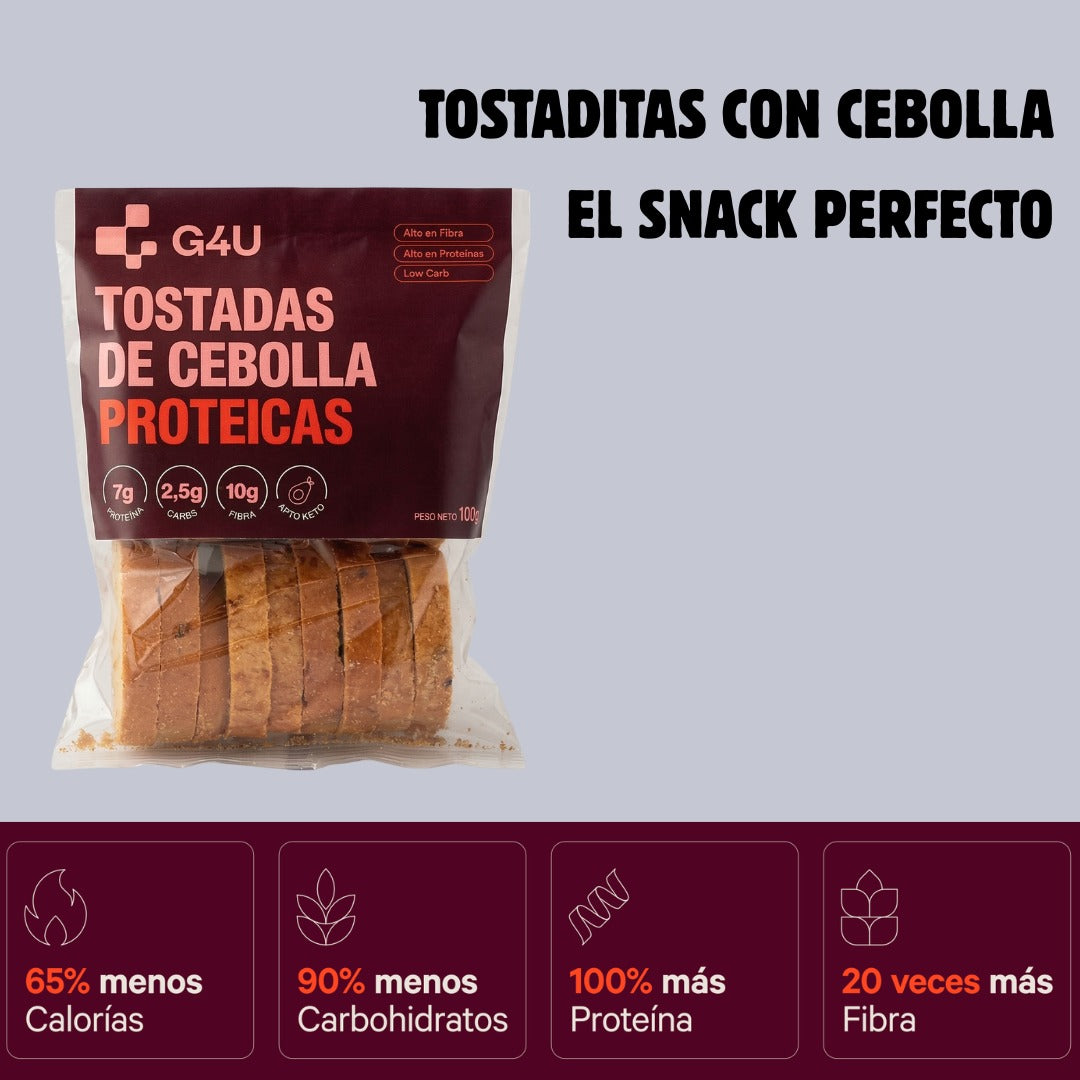 Tostaditas Cebolla | Proteico ; Low-Carb ; sin azúcar ; Apto Keto
