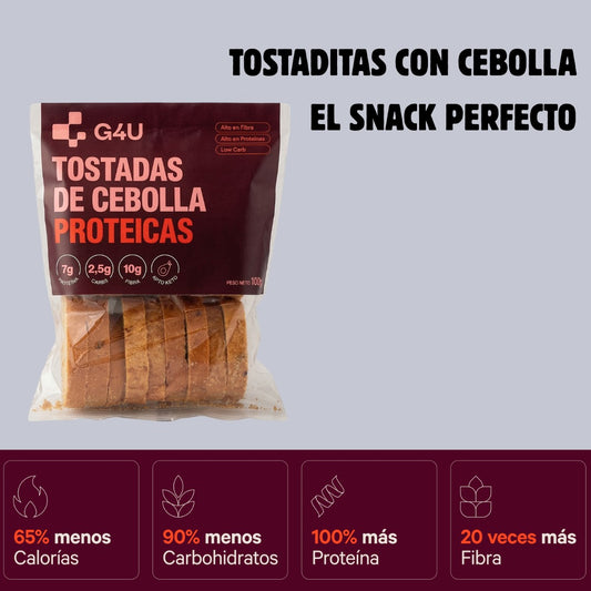 Tostaditas Cebolla | Proteico ; Low-Carb ; sin azúcar ; Apto Keto